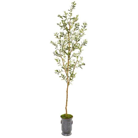 NEARLY NATURALS 7.5 in. Olive Artificial Tree in Decorative Planter 9678